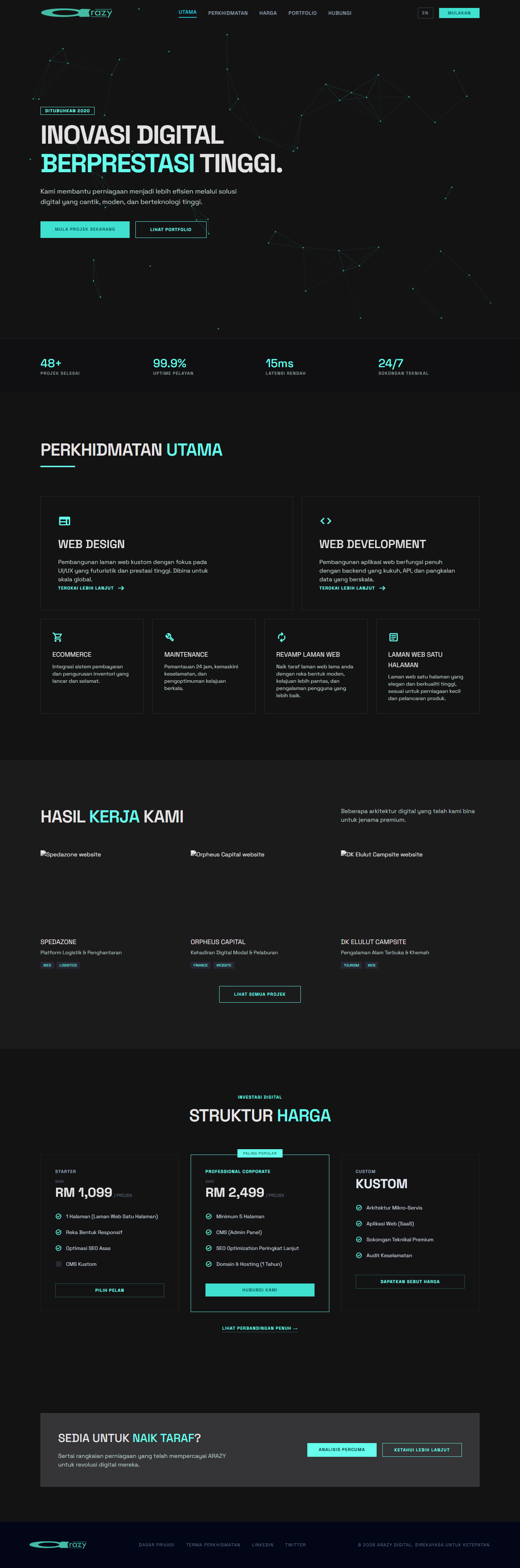 ARAZY Digital services page preview