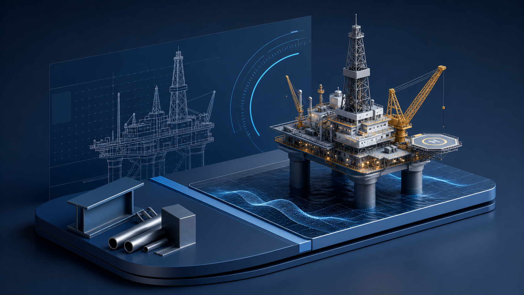 Modern engineering illustration for company overview