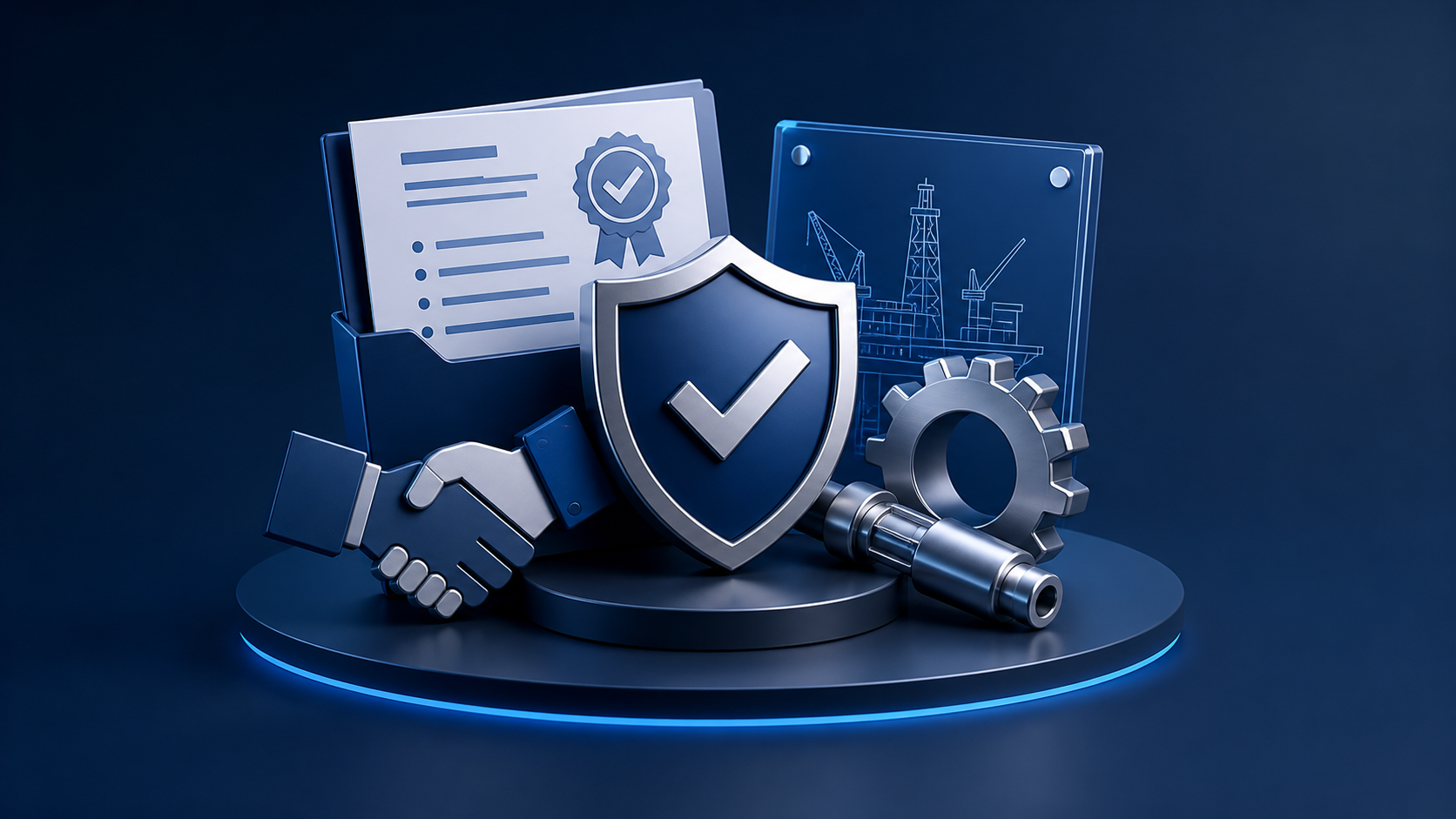 Modern engineering illustration for partnerships and compliance