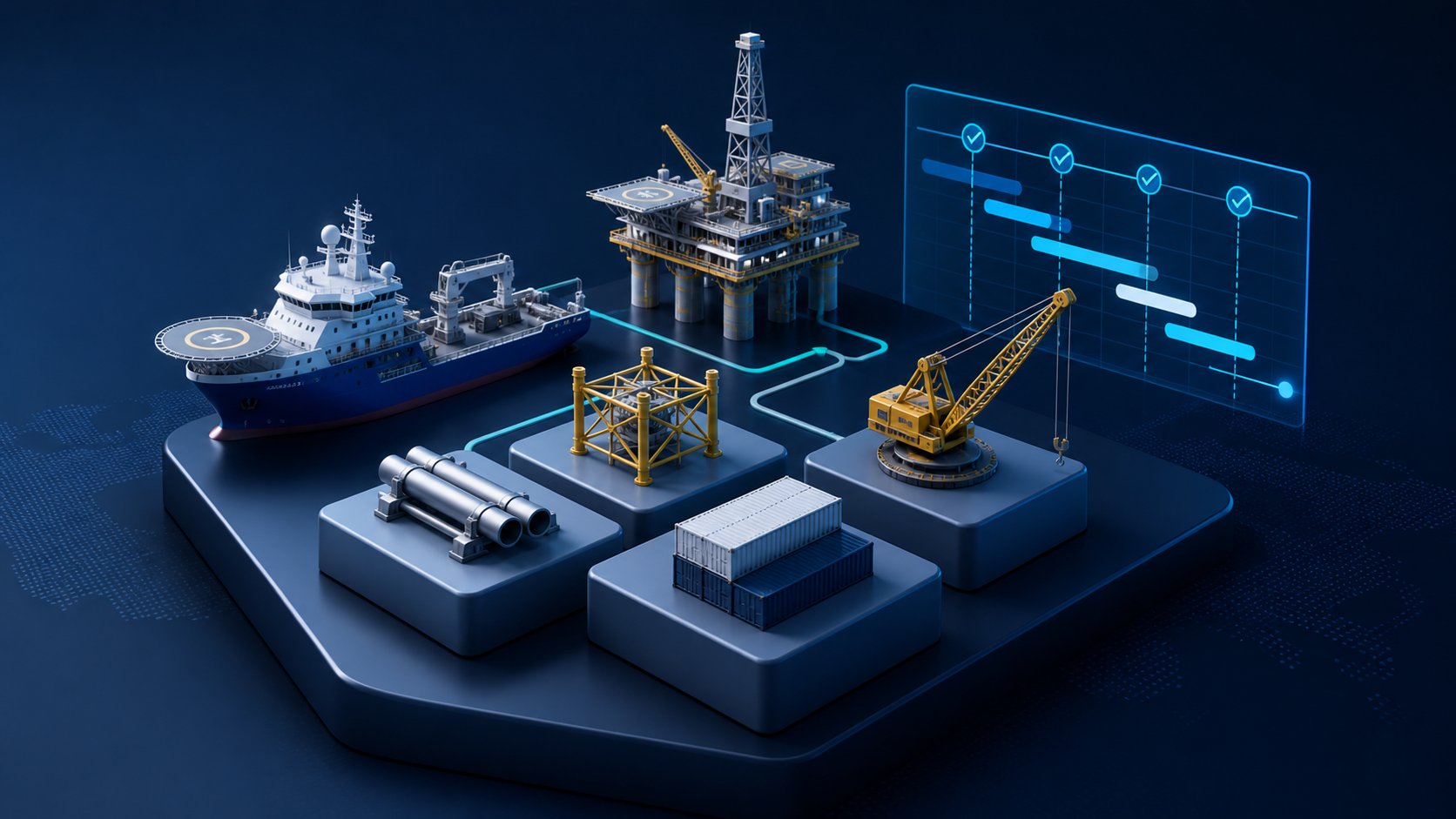 Modern engineering illustration for project portfolio
